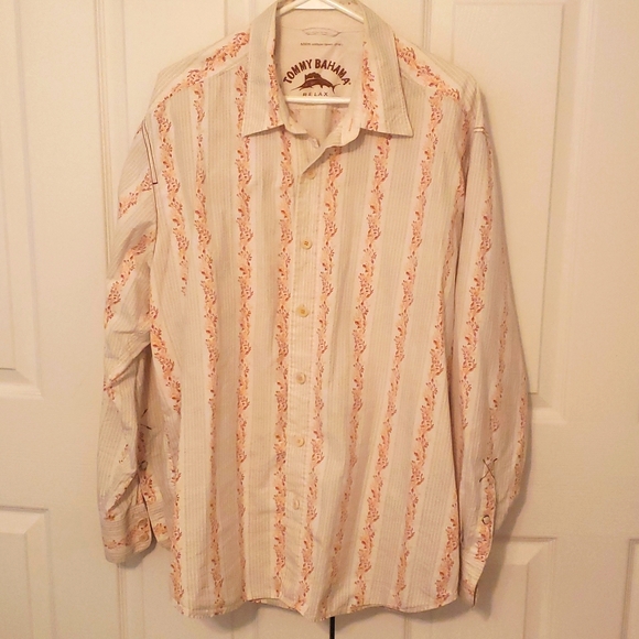 Men's extra large Tommy Bahama 100% cotton long sleeve button down shirt - Picture 1 of 3